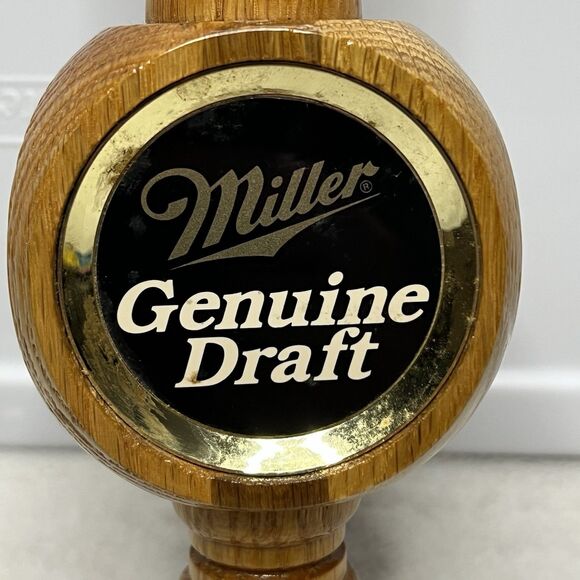 Vintage Miller Genuine Draft Wooden Beer Tap Handle - Picture 4 of 6